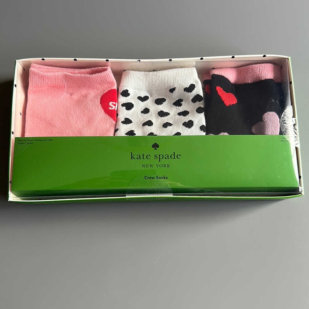 NIB Kate Spade Crew Socks 3 pairs in